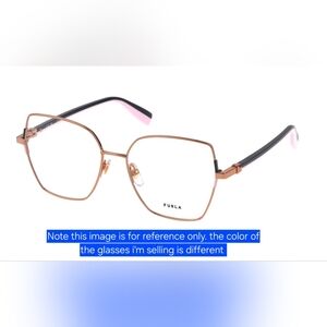 New Furla VFU A51K 0594 Geome Eyeglasses Frames Gold Orange Burgandy 55-16-135
